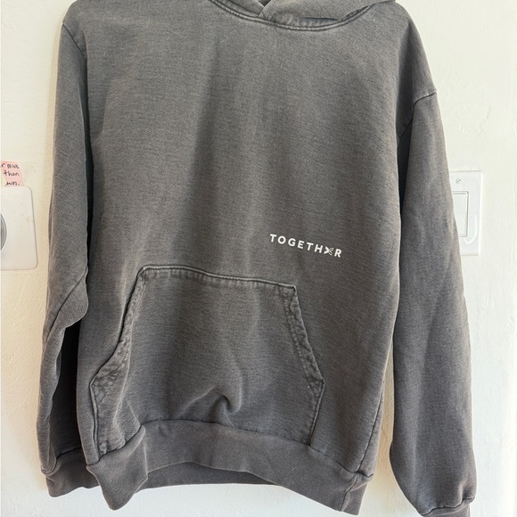 Together Gray Graphic Hoodie with White Slogan - Picture 2 of 3